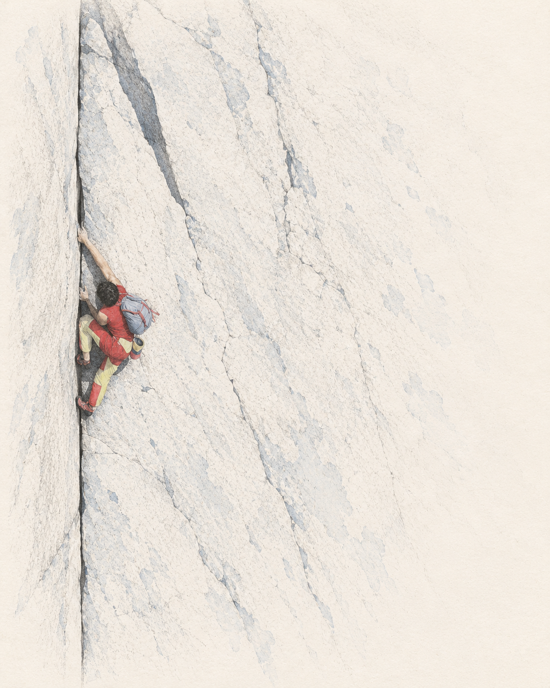 On the granite of the Petit Dru.