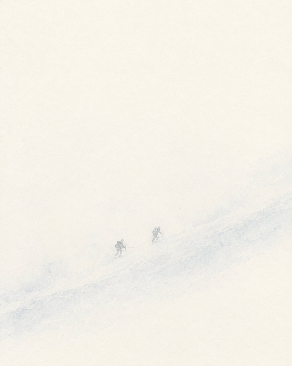 Into the white.